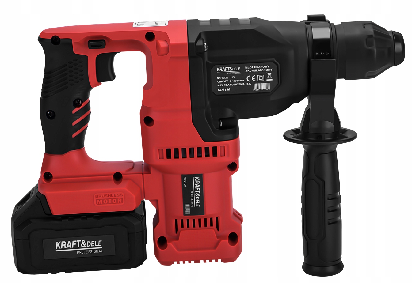 Młot Udarowy SDS Plus 3,5J Akumulatorowy 21V 2 x 4Ah Kraft&Dele