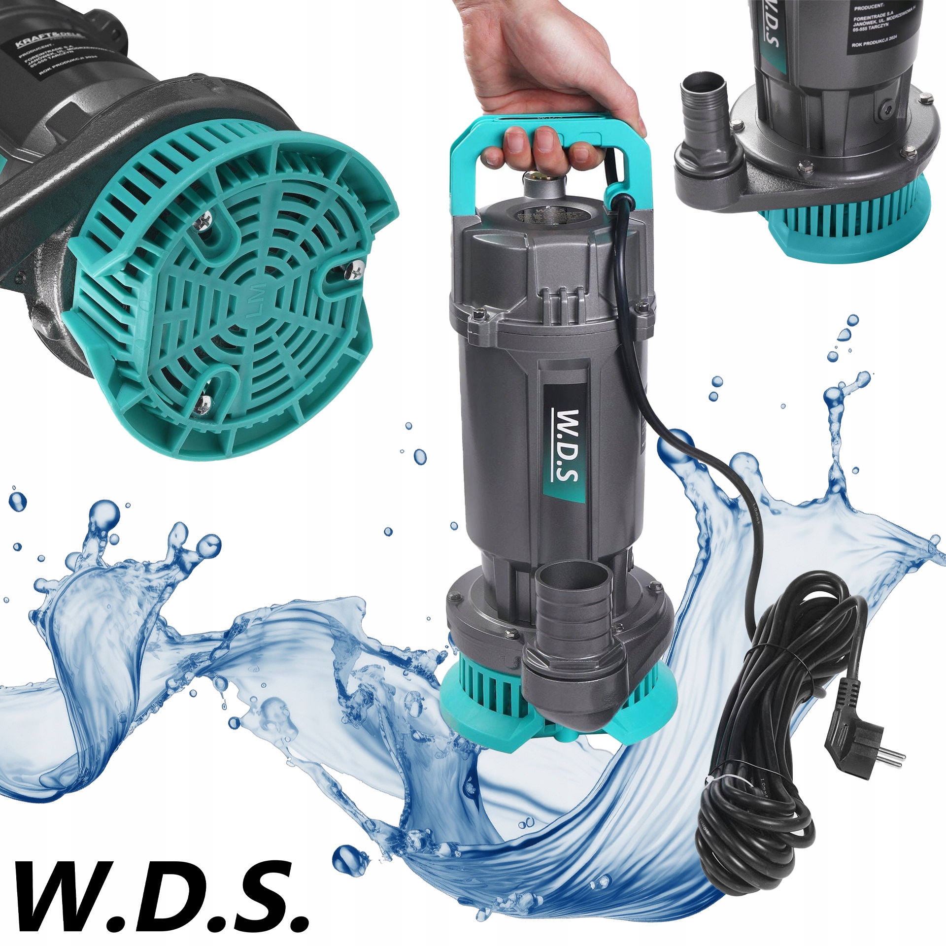 Pompa Wody Czystej Brudnej Zatapialna 2200 W 15.000 l/h 1"" 230V W.D.S.