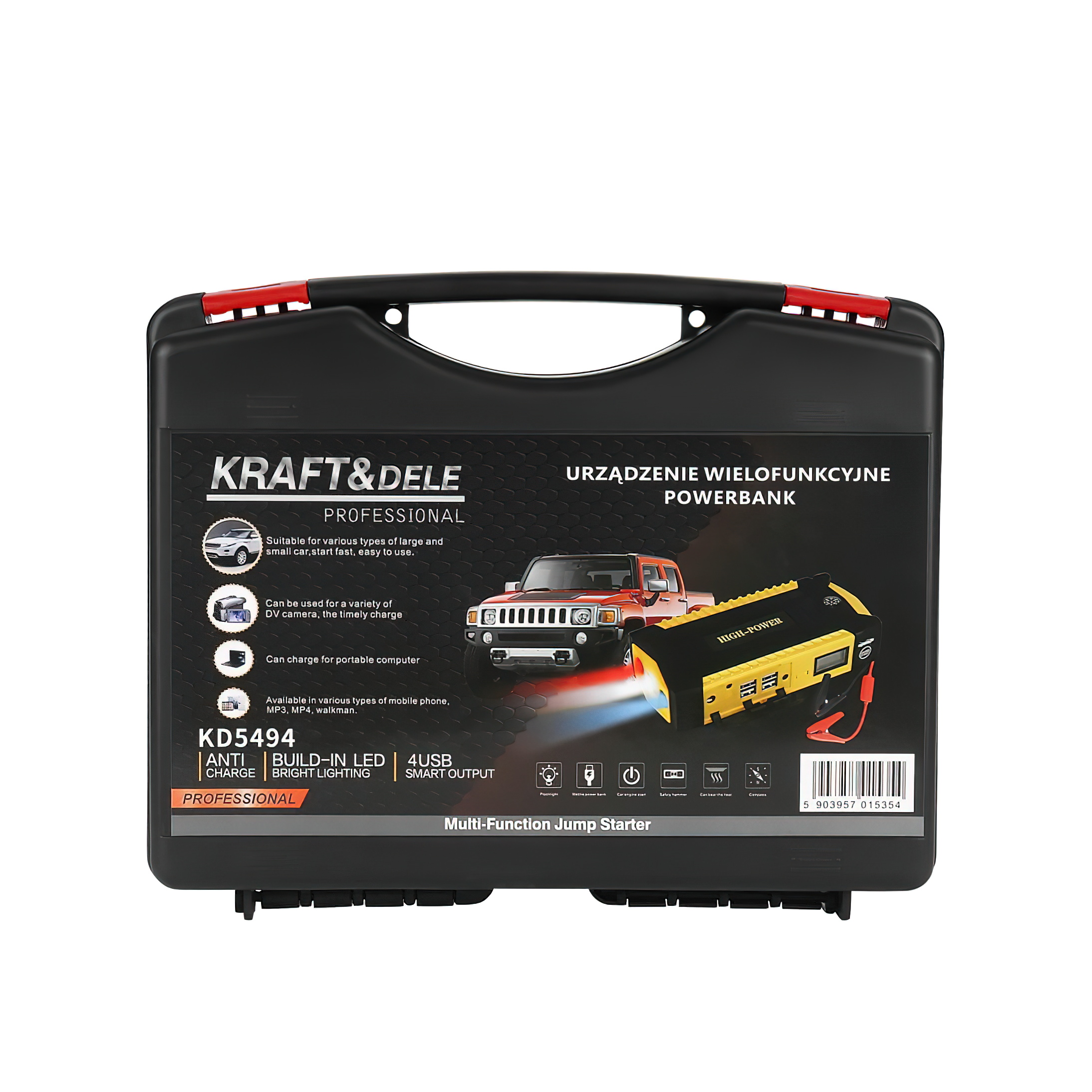 Jump Starter Booster PowerBank 3.0 USB-A + Walizka 16800 mAh 12V Kraft&Dele