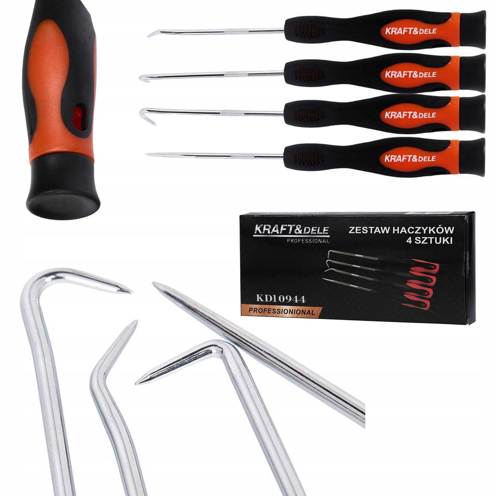Kraft&Dele Zestaw narzędzi Haczyków 9 Elementów Uszczelek Oringów 4 Sztuki