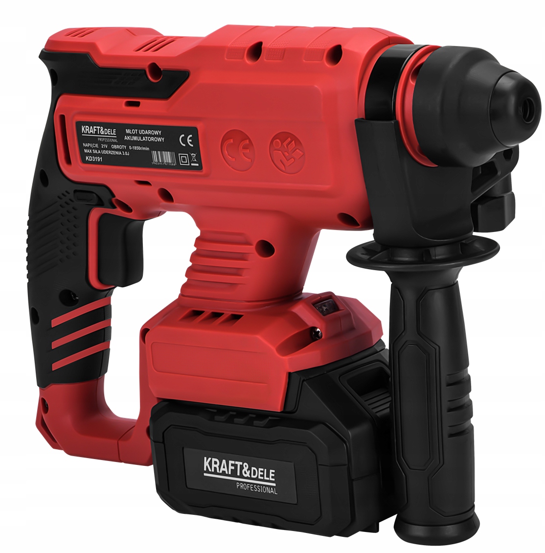 Młot Udarowy SDS Plus 3J Akumulatorowy 21V 2 x 4Ah Kraft&Dele