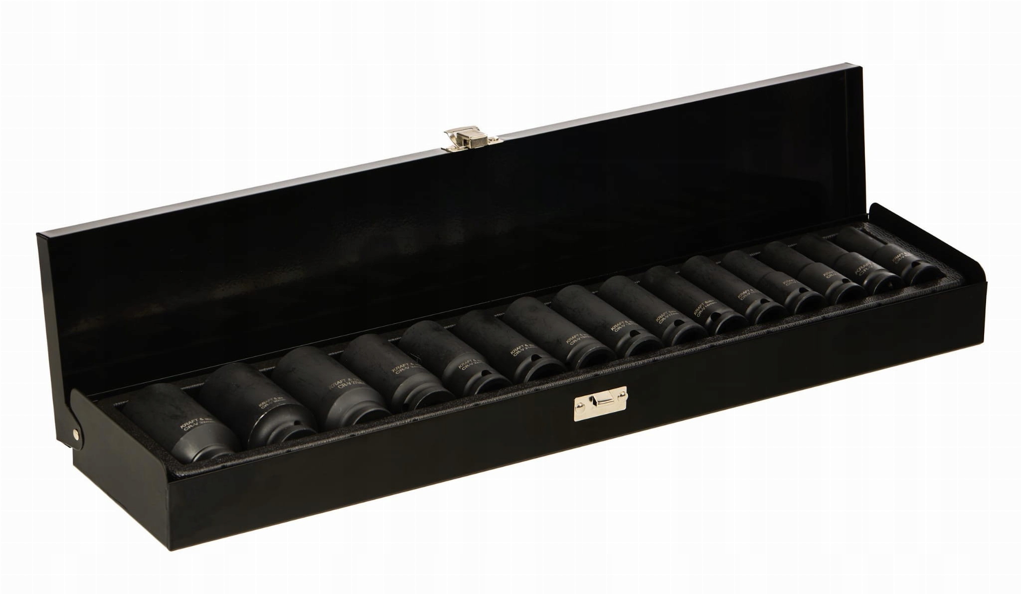 Nasadki Udarowe 1/2"" Cala 15 Sztuk Długie 10-32 mm CR-V Walizka Kraft&Dele