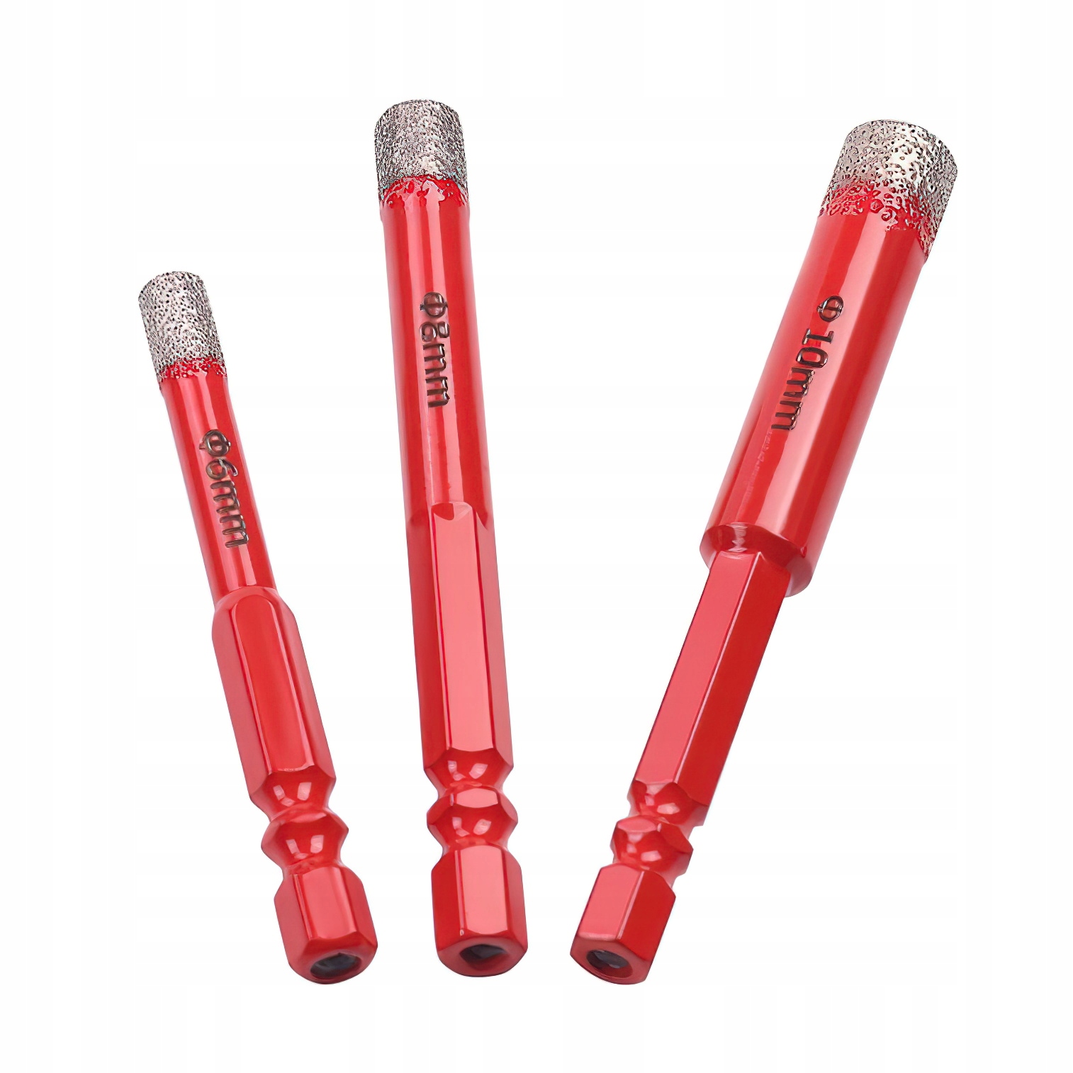 Zestaw Otwornic Wierteł Diamentowych Gresu 3 Sztuki HEX 6/8/10mm Kraft&Dele