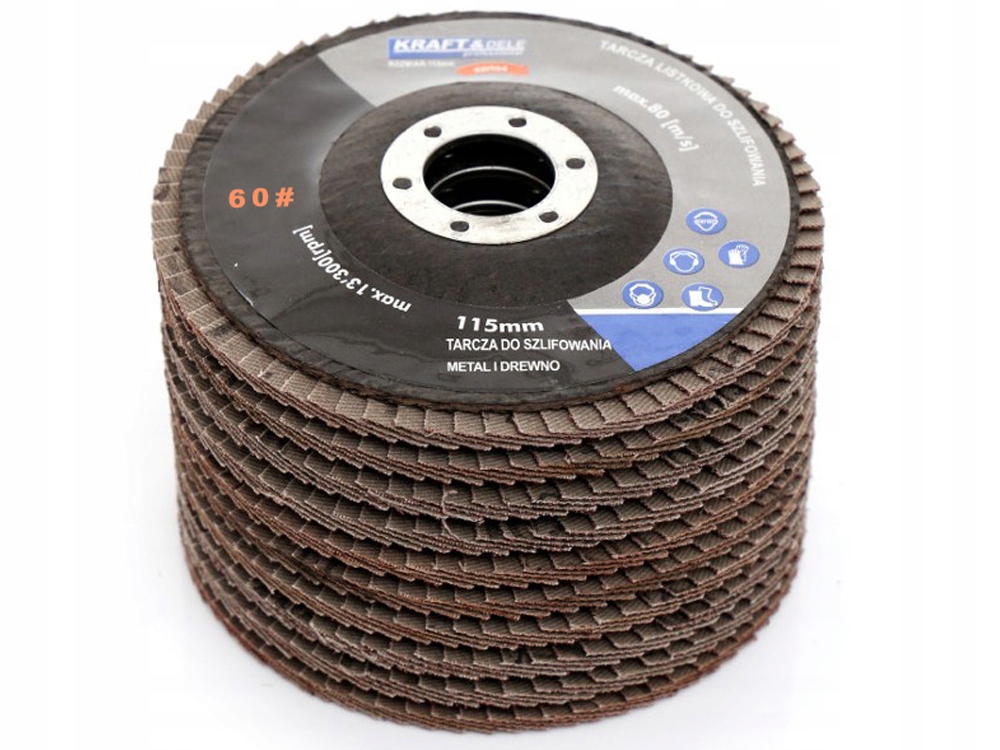 Komplet Tarcz Listkowych do Drewna Metalu 115 mm P100 10 Sztuk Kraft&Dele