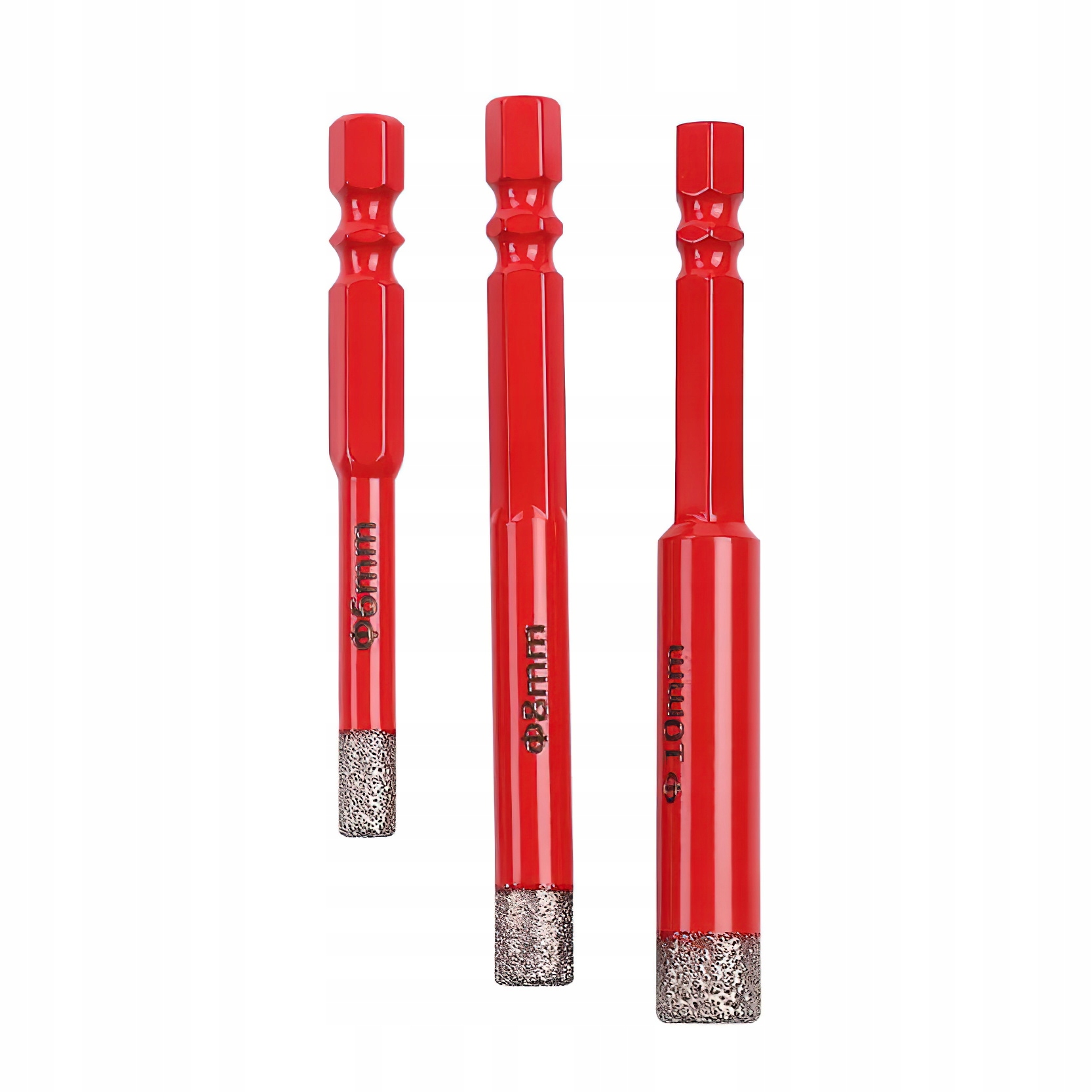 Zestaw Otwornic Wierteł Diamentowych Gresu 3 Sztuki HEX 6/8/10mm Kraft&Dele