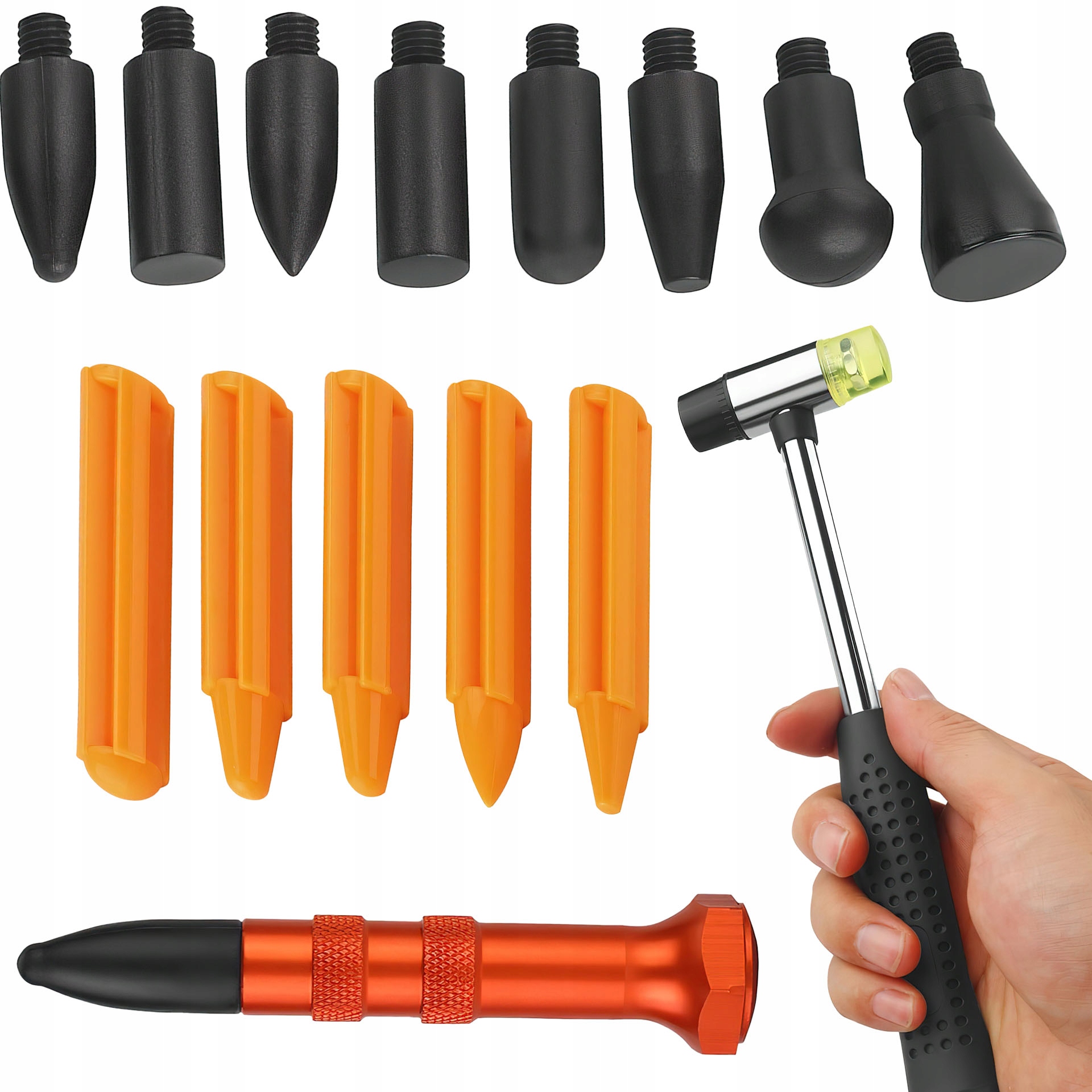 Zestaw do Usuwania Wgnieceń PDR Młotek Blacharski 15 Elementów Krafat&Dele