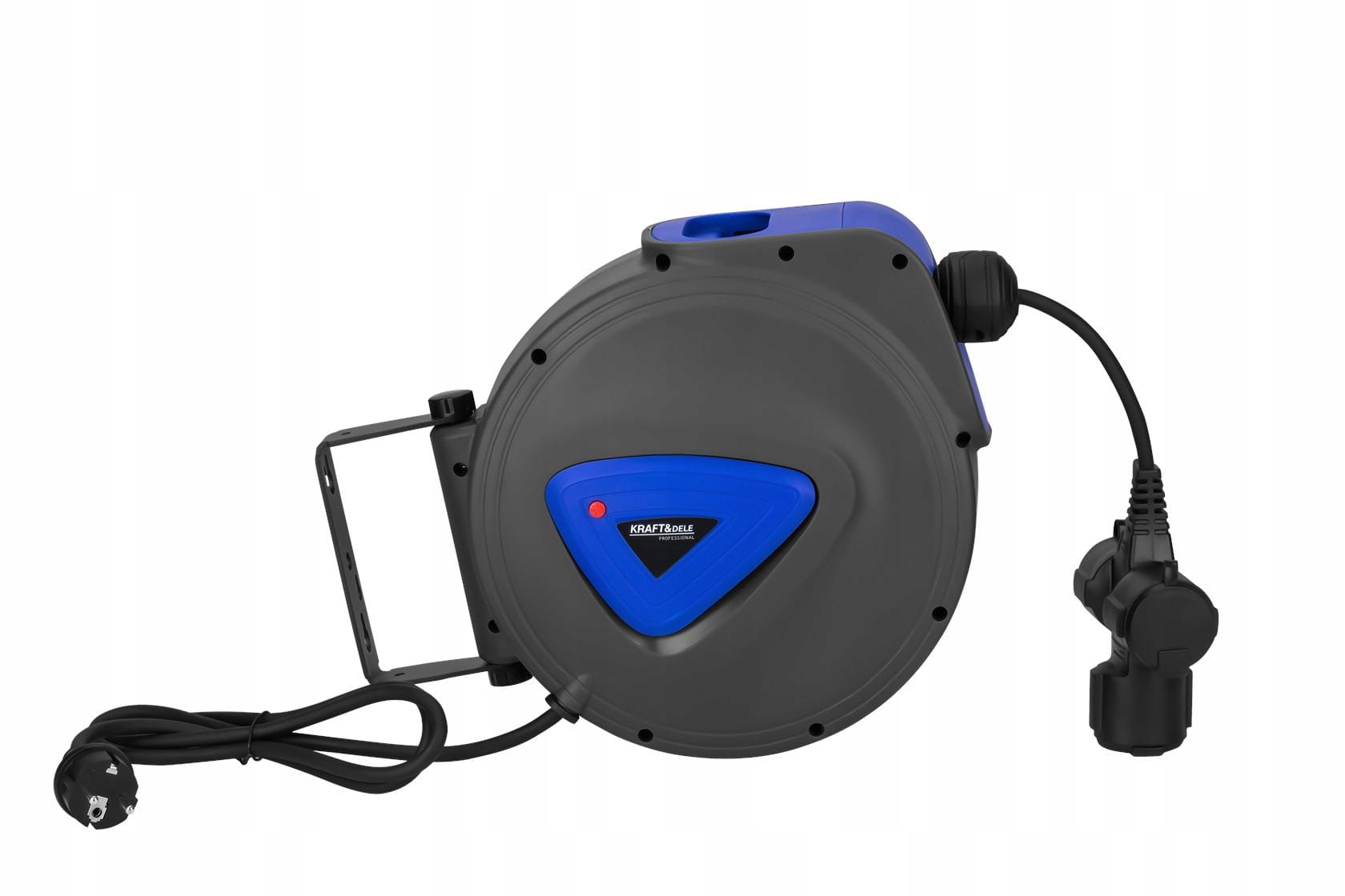 Przedłużacz Bębnowy Automatyczny Zwijacz Ścienny 180° 10m 3x Kraft&Dele