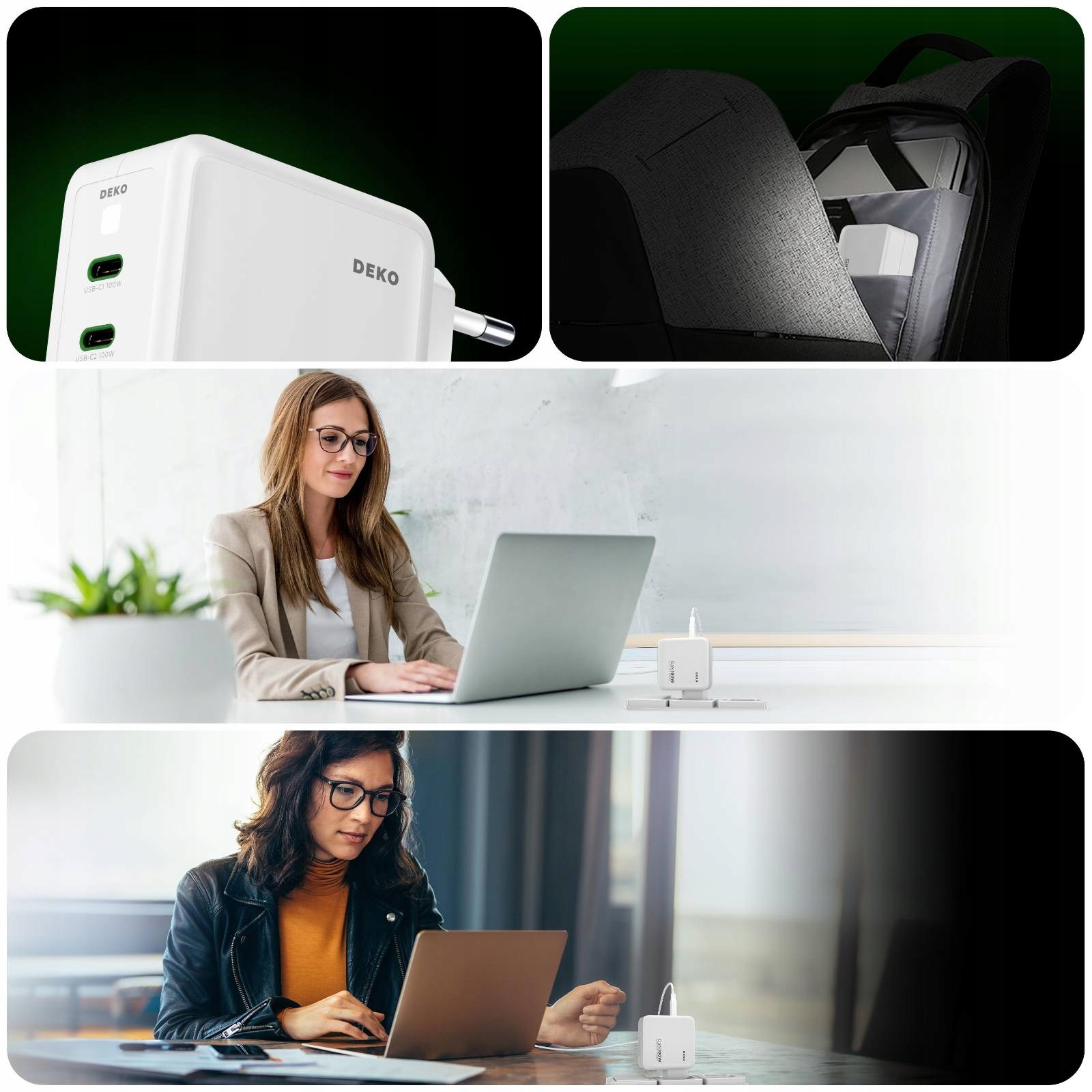 SZYBKA ŁADOWARKA USB C UNIWERSALNA 3x USB 100W TYP C + KABEL USB C 100W