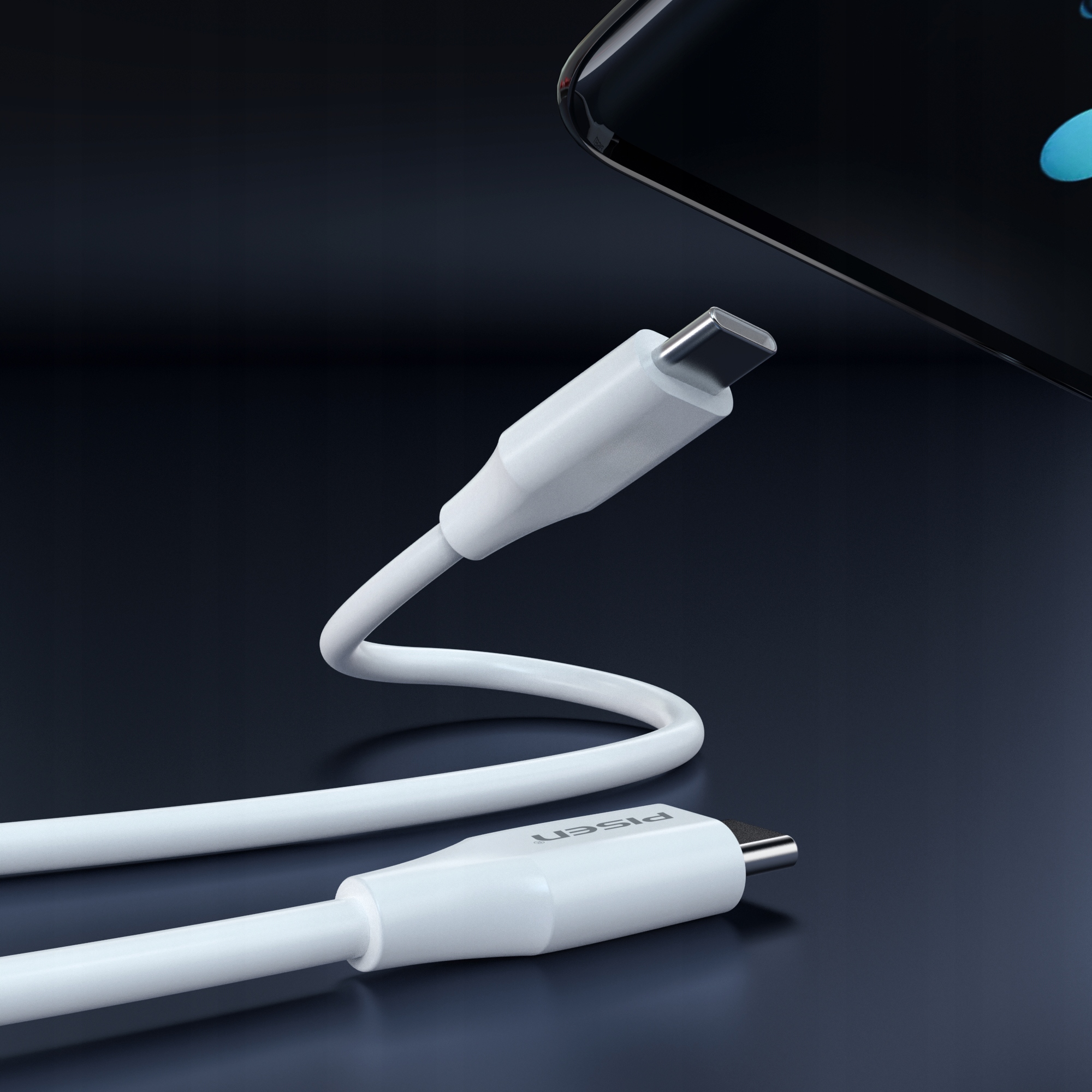 KABEL USB C SZYBKIE ŁADOWANIE USB TYP C 60W 1M DO ANDROID AUTO PISEN