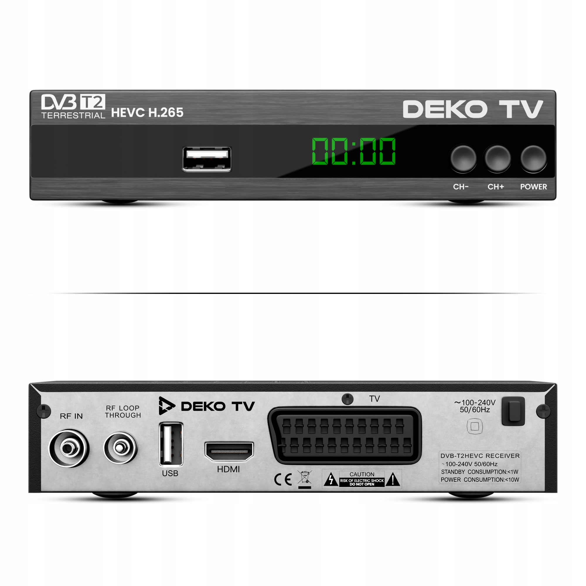 Tuner Dekoder DVBT2 DekoTV PRO2 Telewizji Naziemnej DVB-T2 HEVC H.265 DEKO