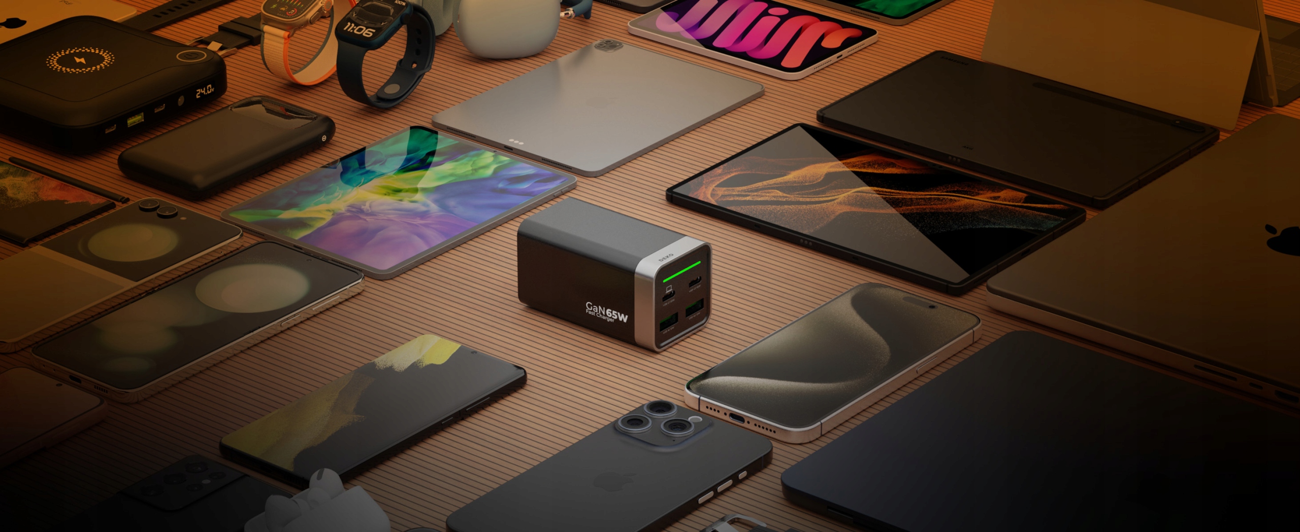 SZYBKA ŁADOWARKA NA BIURKO USB C 4x USB 65W TYP C + KABEL USB C 100W