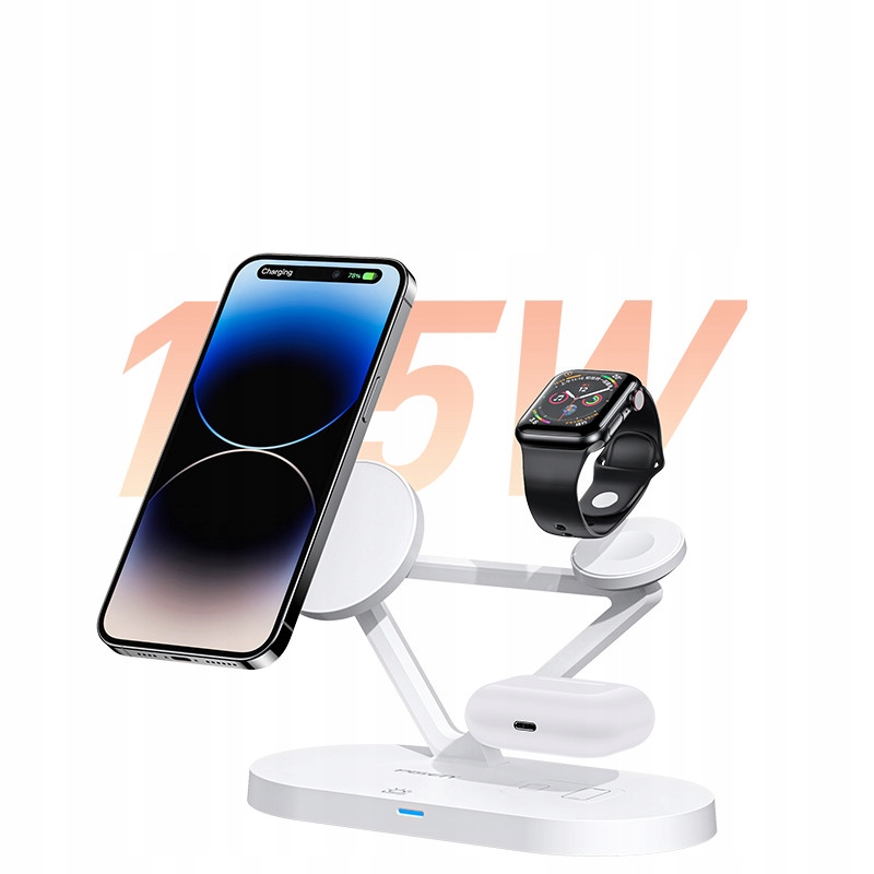 ŁADOWARKA INDUKCYJNA DO IPHONE 15 14 13 12 Qi DO MAGSAFE / AIRPODS / WATCH