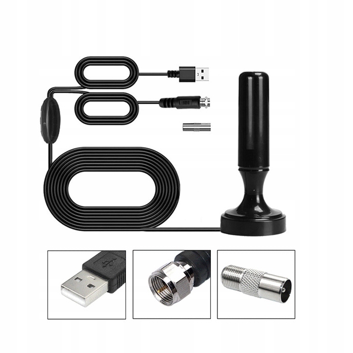 ANTENA POKOJOWA WEWNĘTRZNA DO TELEWIZJI NAZIEMNEJ AKTYWNA DVB-T2 DVBT2 HEVC