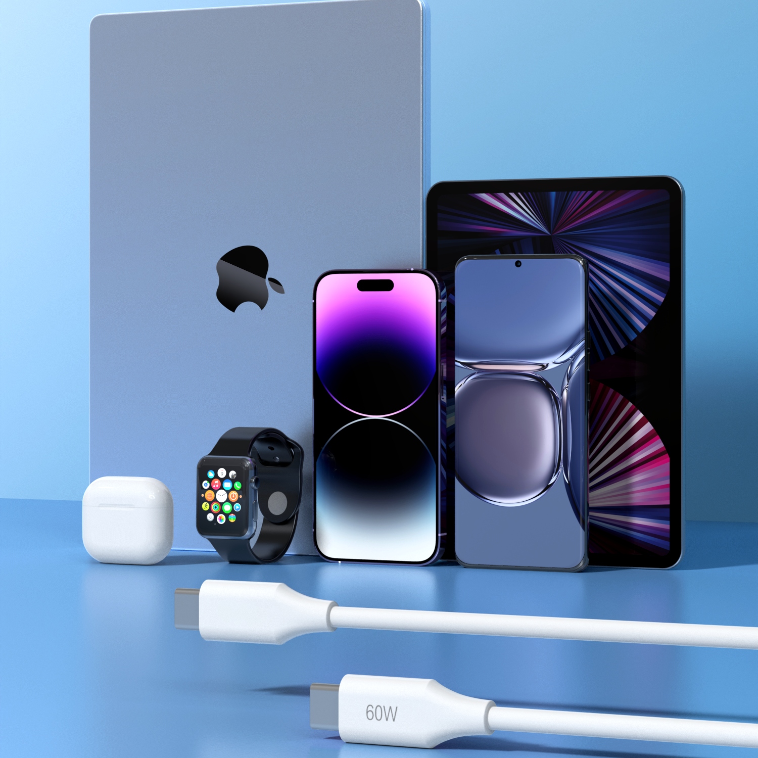 KABEL USB C SZYBKIE ŁADOWANIE USB TYP C 60W 1M DO ANDROID AUTO PISEN