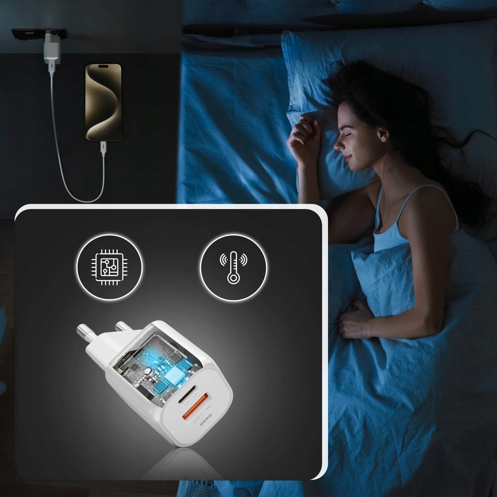 2x SZYBKA ŁADOWARKA USB C DO TELEFONU UNIWERSALNA 20W + 2x KABEL USB C 100W