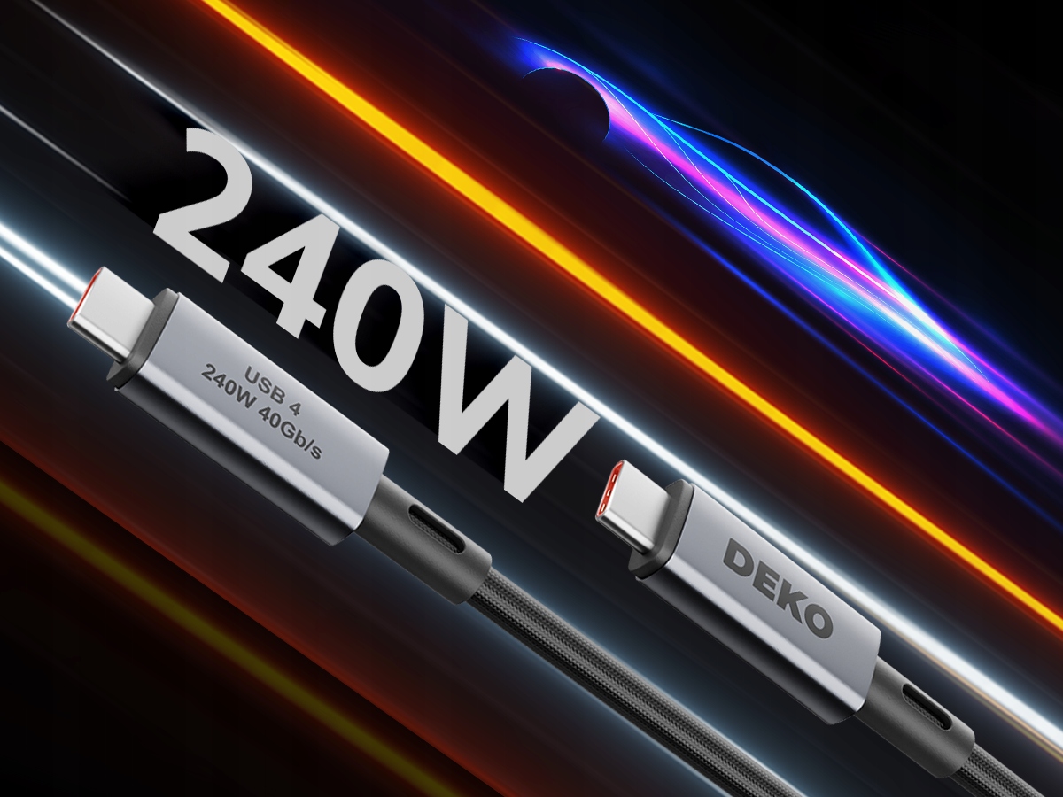 KABEL USB C SZYBKIE ŁADOWANIE USB TYP C DO APPLE Thunderbolt 240W USB4 1M