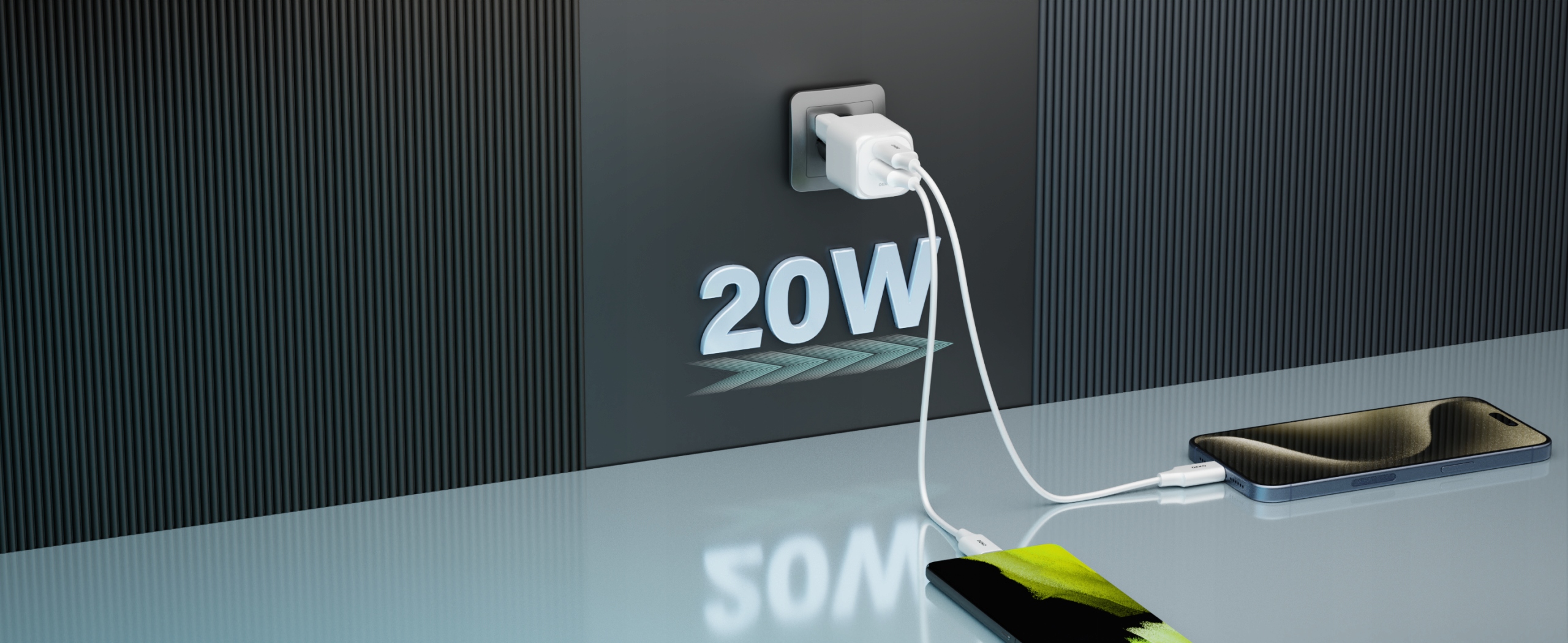 2x SZYBKA ŁADOWARKA USB C DO TELEFONU UNIWERSALNA 20W + 2x KABEL USB C 100W