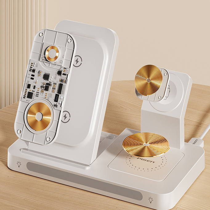 ŁADOWARKA WIRELESS QI 3W1 IPHONE MAGSAFE APPLE WATCH AIRPODS BLACK USB-C