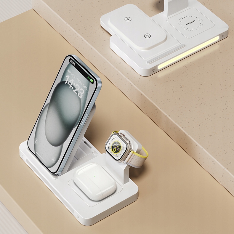 ŁADOWARKA WIRELESS QI 3W1 IPHONE MAGSAFE APPLE WATCH AIRPODS BLACK USB-C