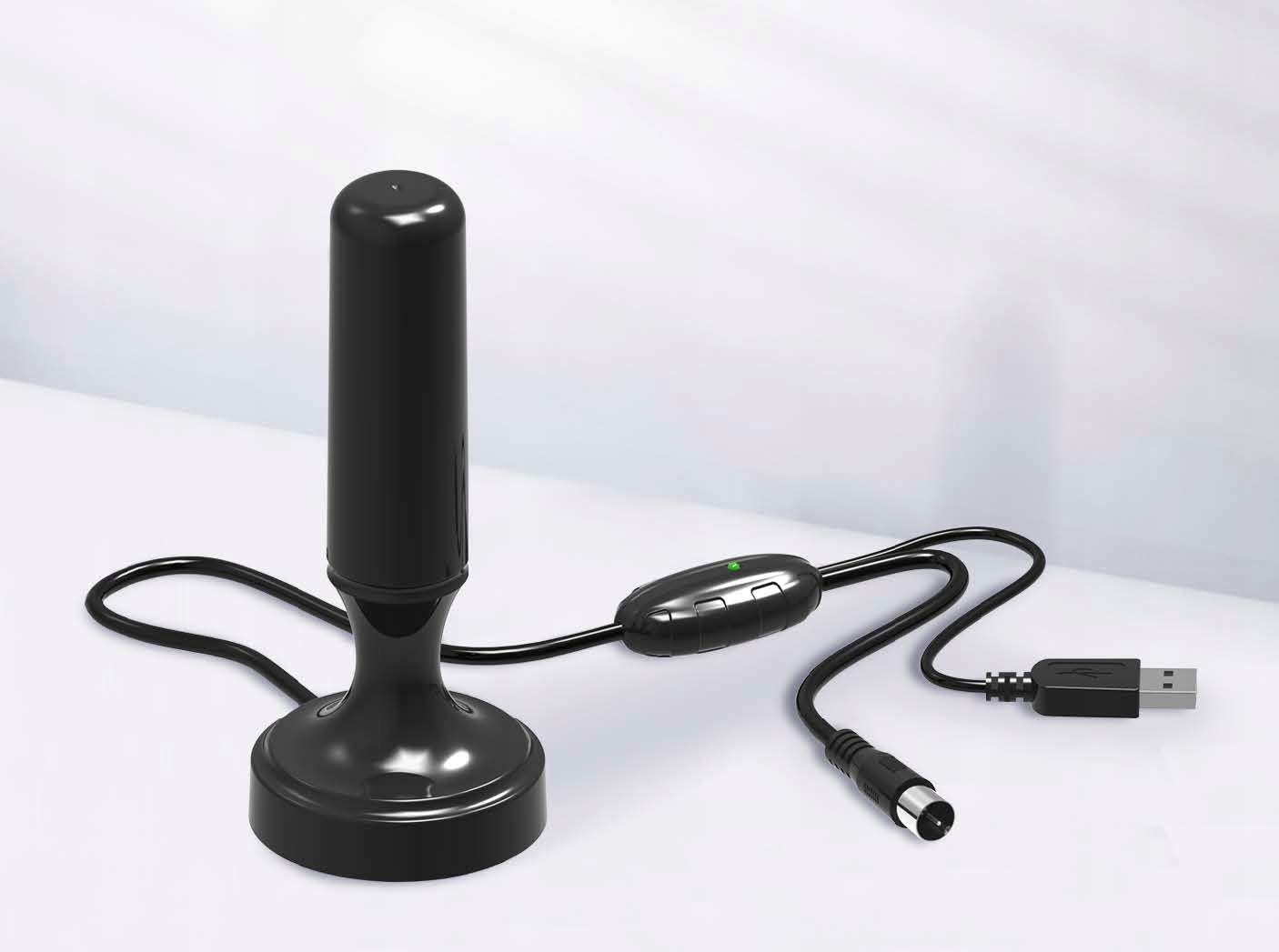 ANTENA POKOJOWA WEWNĘTRZNA DO TELEWIZJI NAZIEMNEJ AKTYWNA DVB-T2 DVBT2 HEVC