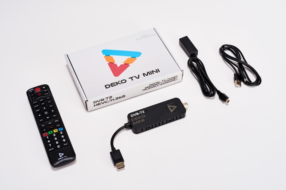 Tuner Dekoder DVBT2 DekoTV Mini Telewizji Naziemnej DVB-T2 HEVC H.265 DEKO