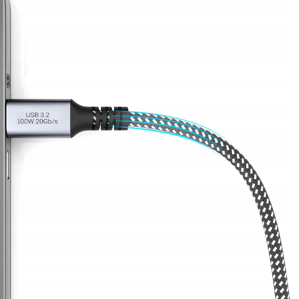 KABEL USB C SZYBKIE ŁADOWANIE 100W USB Typ C 3.2 DO APPLE Thunderbolt 2M