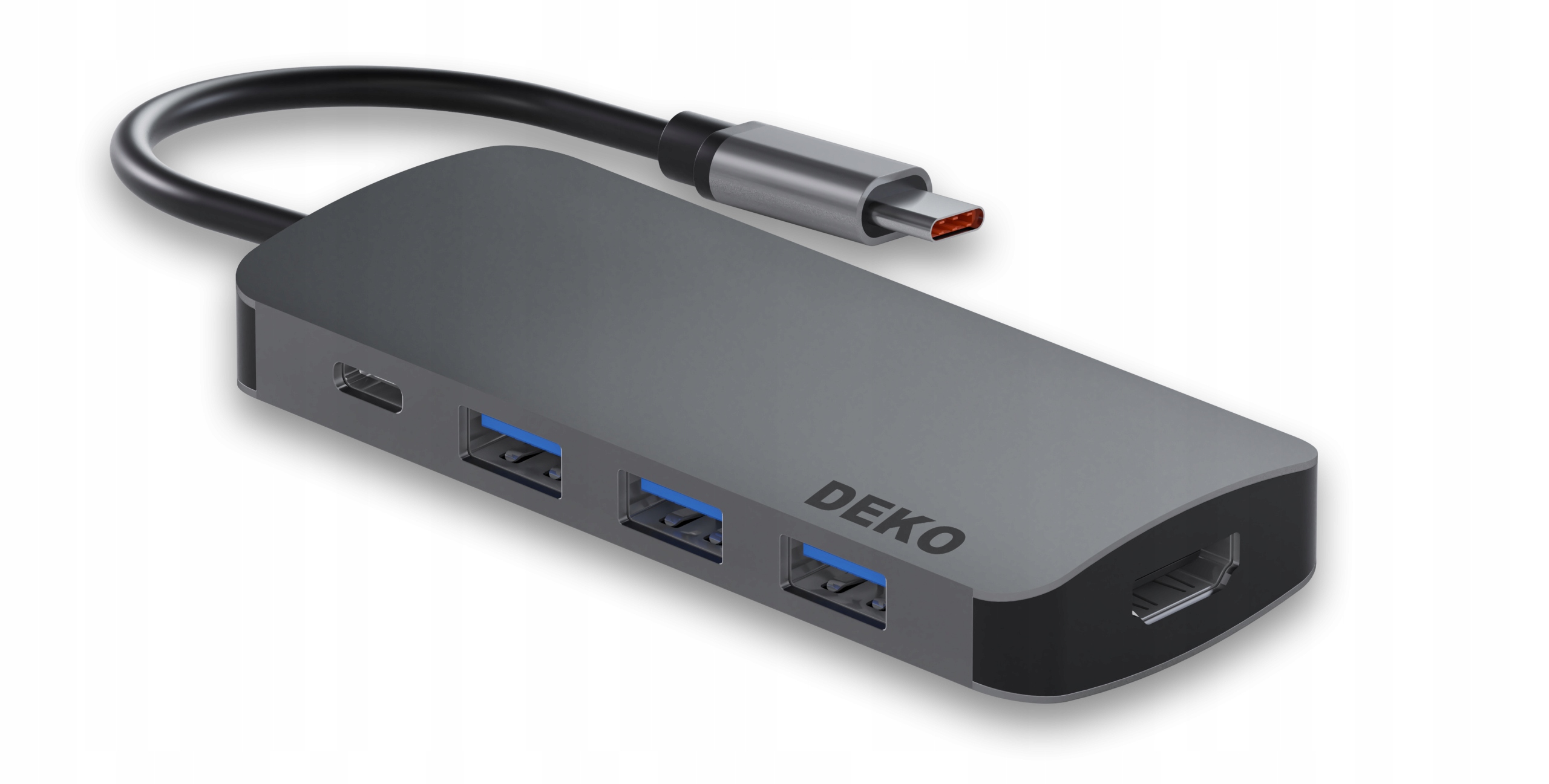 Hub USB C 5w1 Stacja Dokująca 100W HDMI 4K 60Hz 3xUSB DEKO Lite