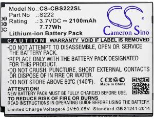 Baterie Cubot S222 s kapacitou 2100 mAh
