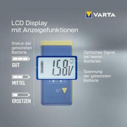 LCD displej testeru baterií Varta