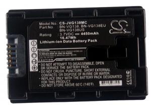 Baterie JVC GZ-HD620 BN-VG138 s kapacitou 4450 mAh