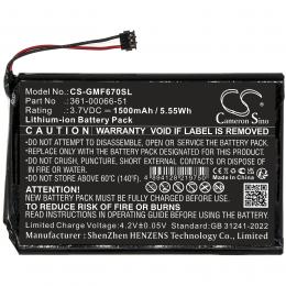 Baterie pro Garmin Fleet 670 361-00066-51 1500 mAh