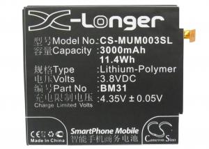 Baterie Xiaomi 3 BM31 s kapacitou 3000 mAh