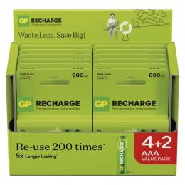6x baterie AAA R03 800mAh NiMH 1,2V GP B6