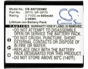 Baterie Sony MHS-TS20 SP70 s kapacitou 800 mAh