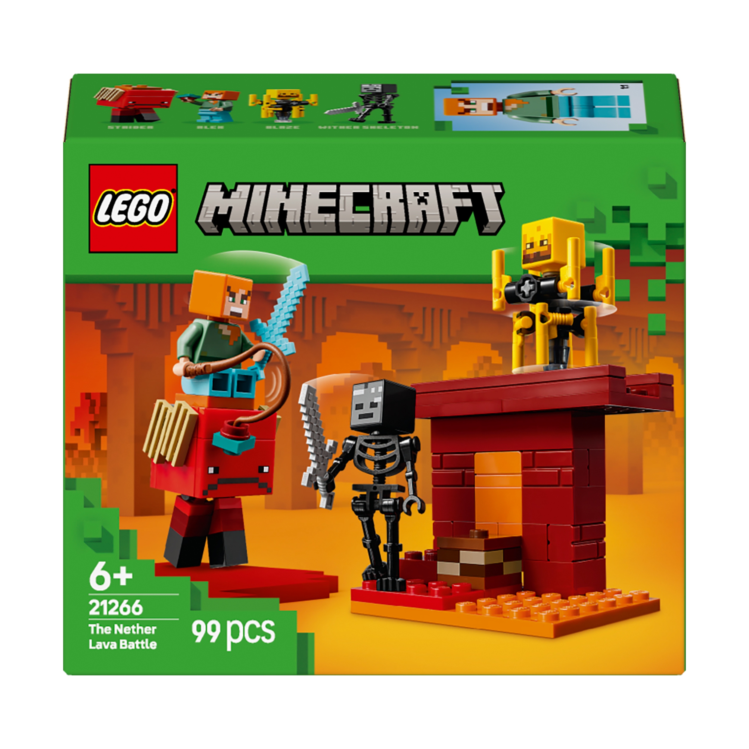 LEGO Minecraft 21266 Bitwa w Netherze Zestaw z Mobami i Lawą 6+