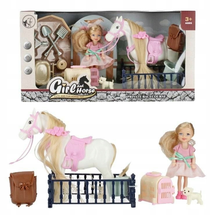 Lalka Z Koniem Psem I Akcesoriami