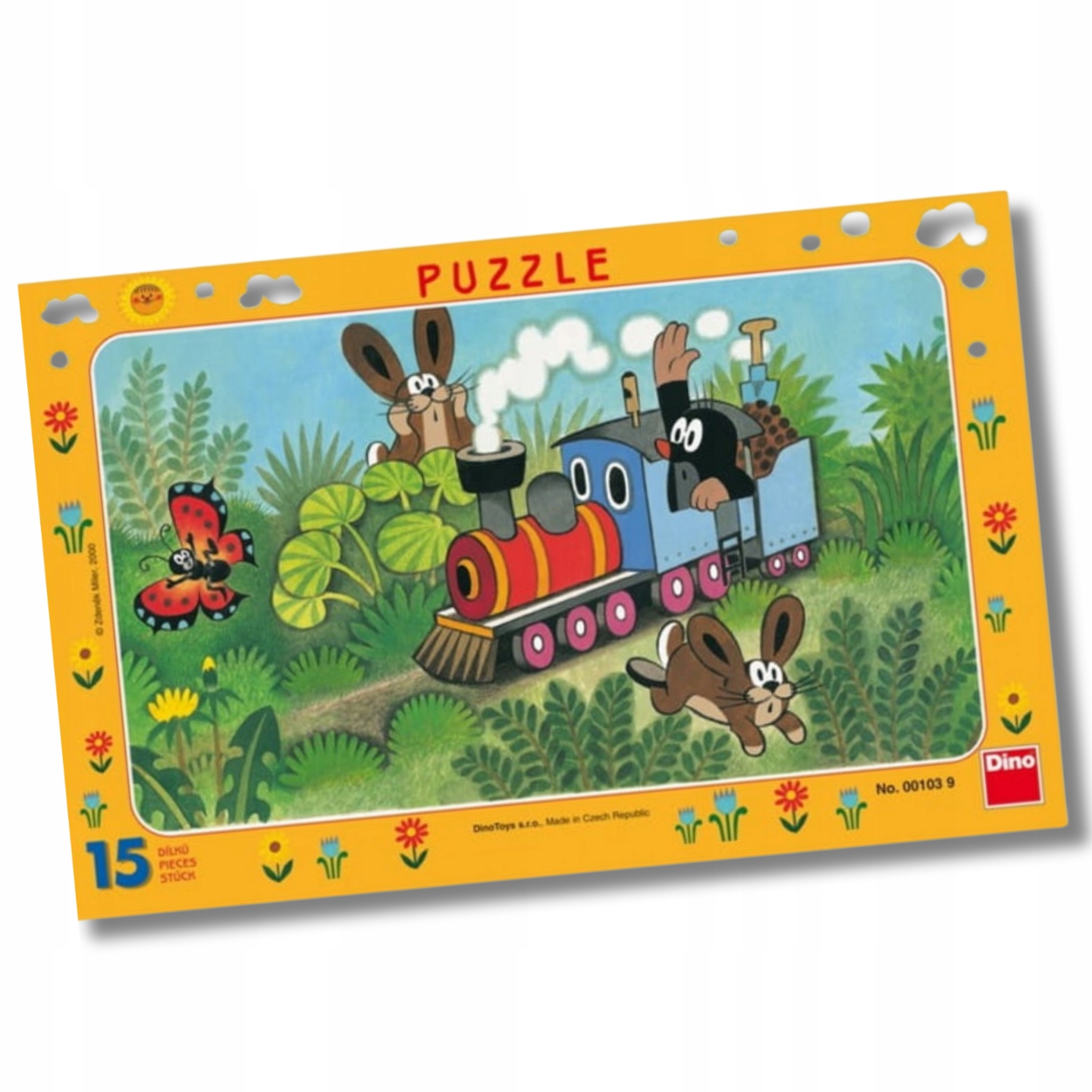 Puzzle Ramkowe Krecik i Lokomotywa 15 el. DINO Bajka