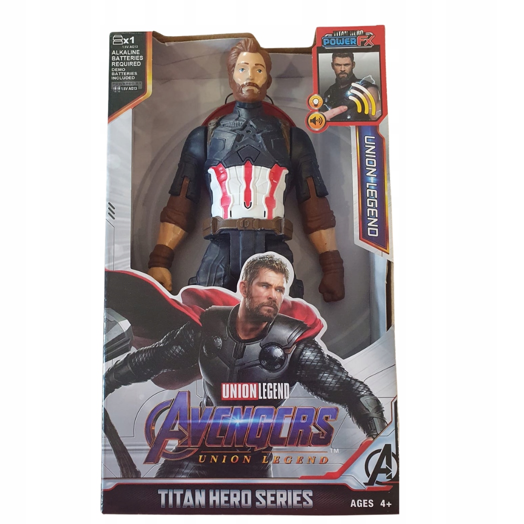 KAPITAN AMERYKA INTERAKTYWNA DUŻA FIGURKA AVENGERS ŚWIATŁO DŹWIĘK 30 CM