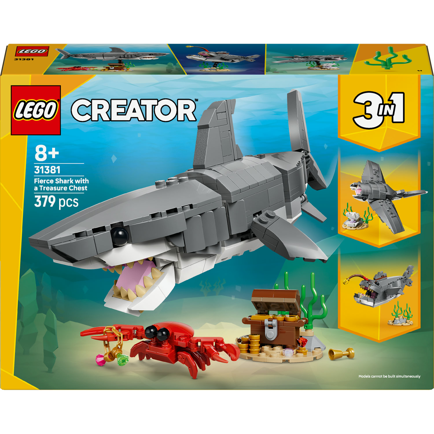 LEGO Creator 3w1 31381 Groźny Rekin Skrzynia katalog 2026r 8+