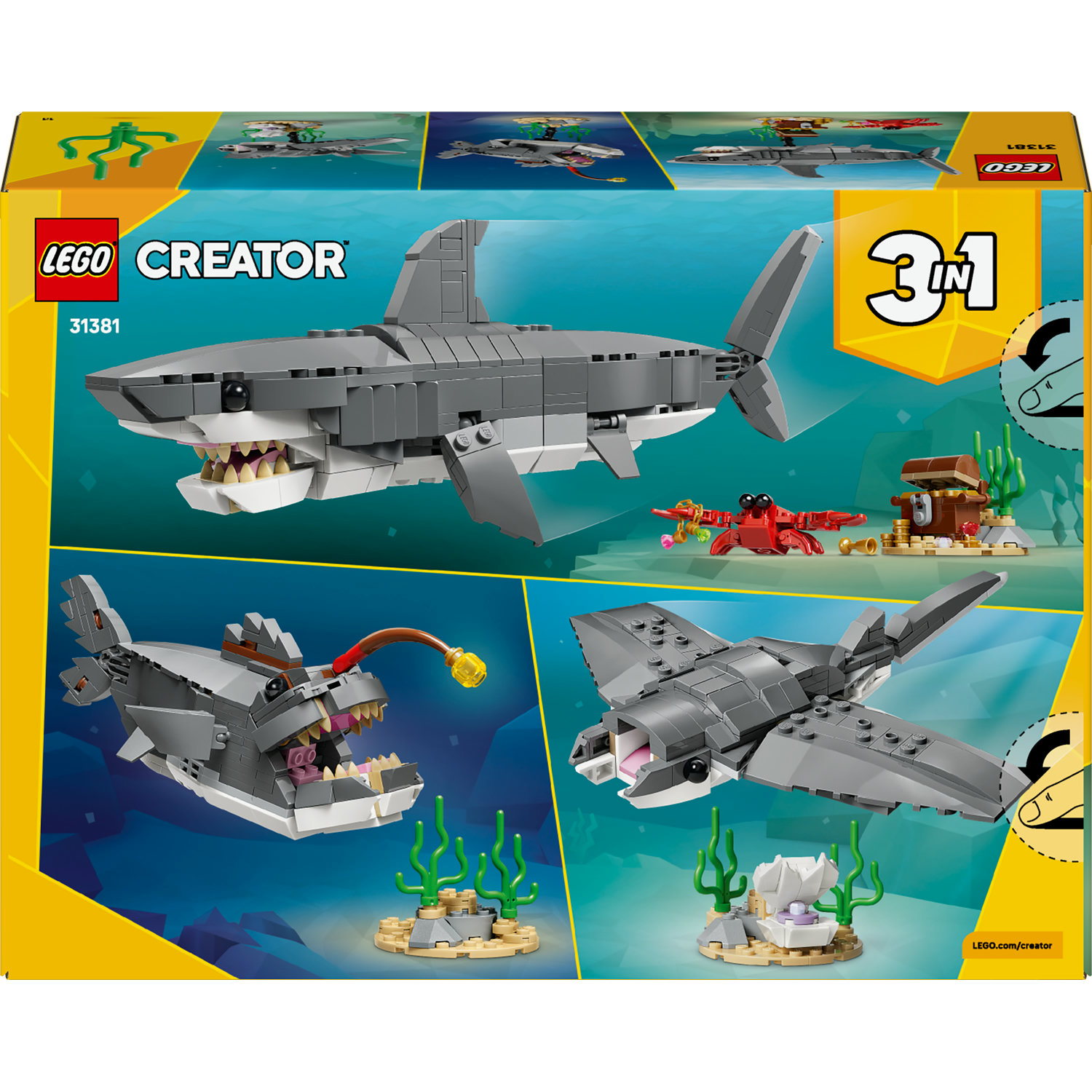LEGO Creator 3w1 31381 Groźny Rekin Skrzynia katalog 2026r 8+