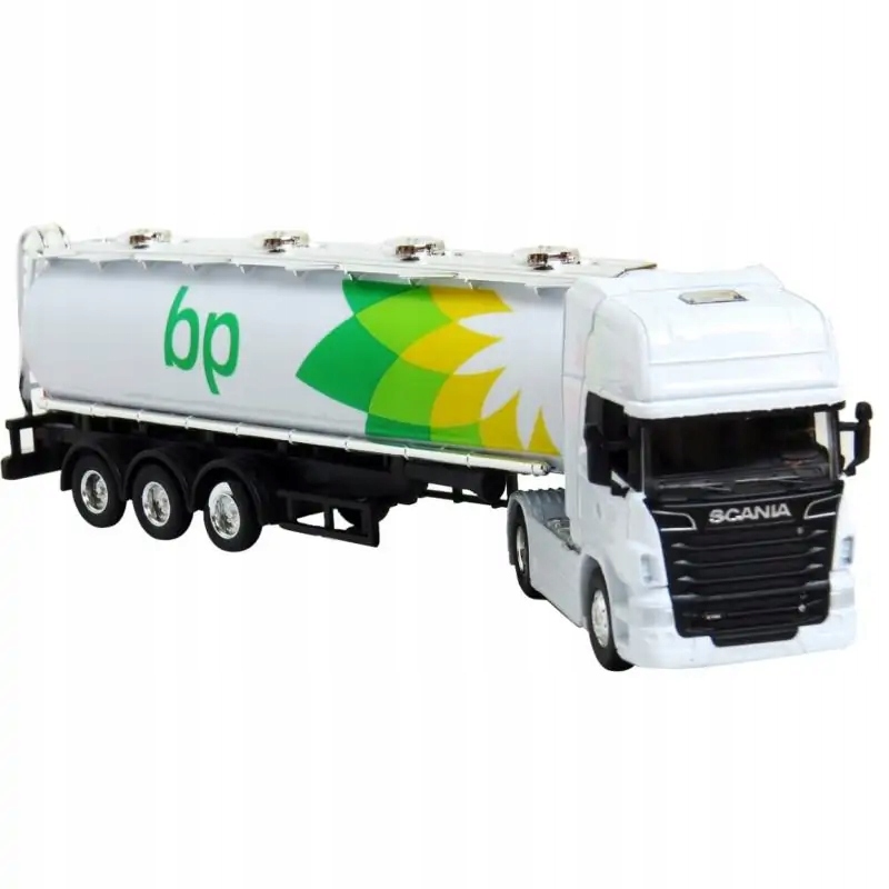 Ciężarówka Transporter BP biały Model 1:64, SCANIA V8 R730