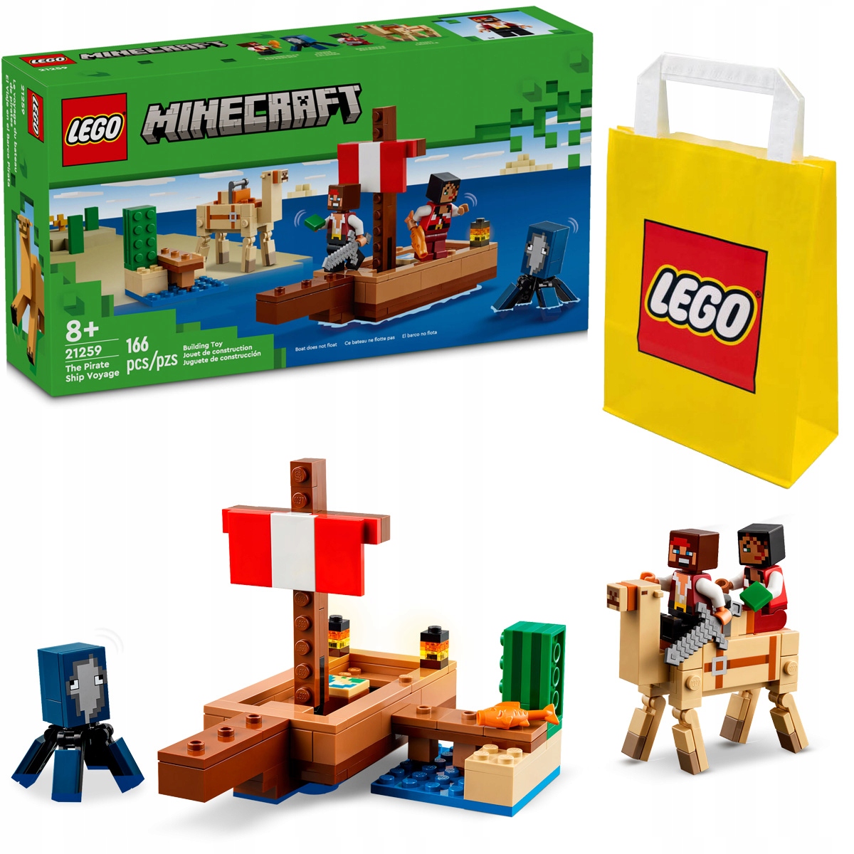 LEGO Minecraft 21259 Żeglowanie Statkiem Pirackim Zestaw Dla Dzieci 8+