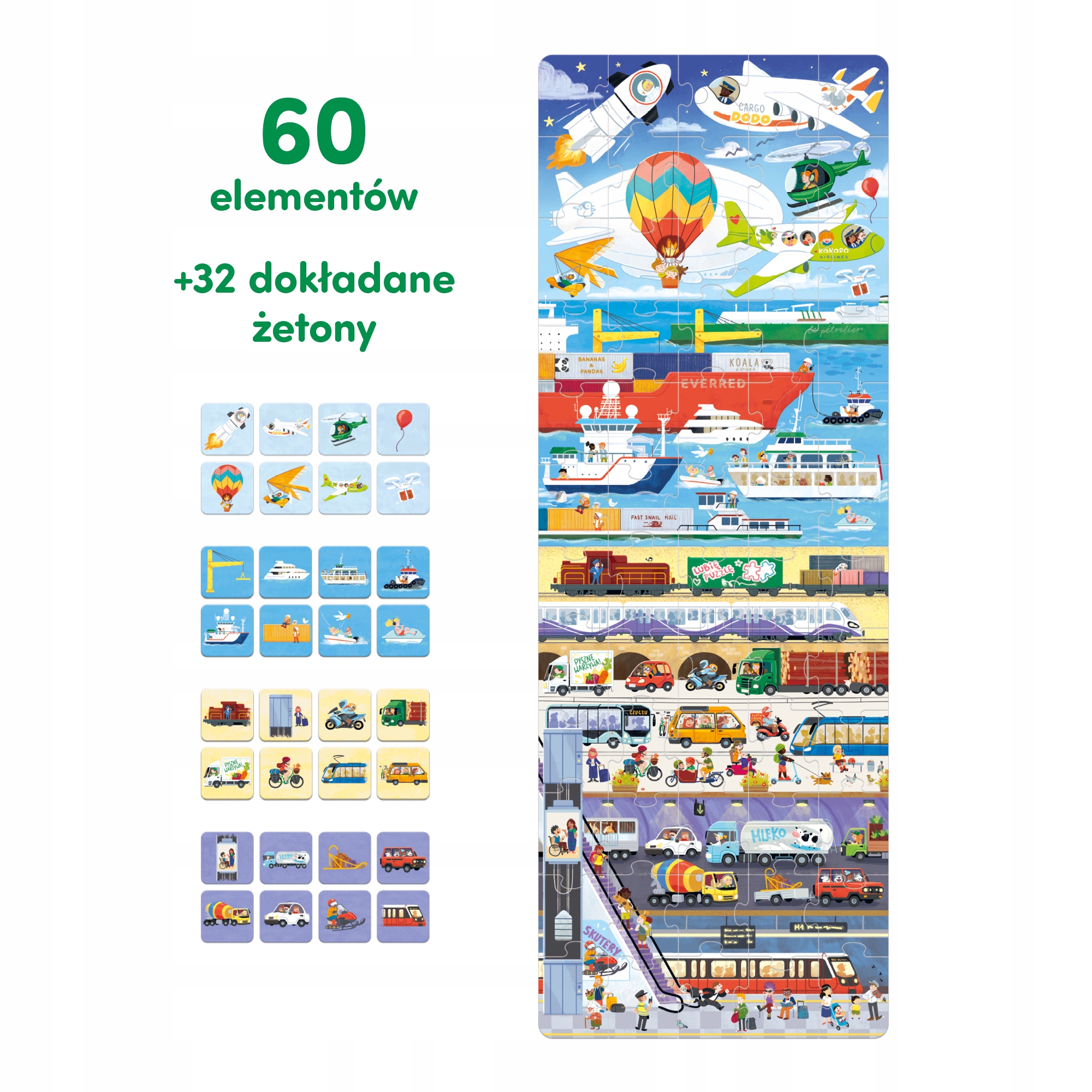 Puzzle 60 elementów Tak działa Transport CzuCzu +4lata