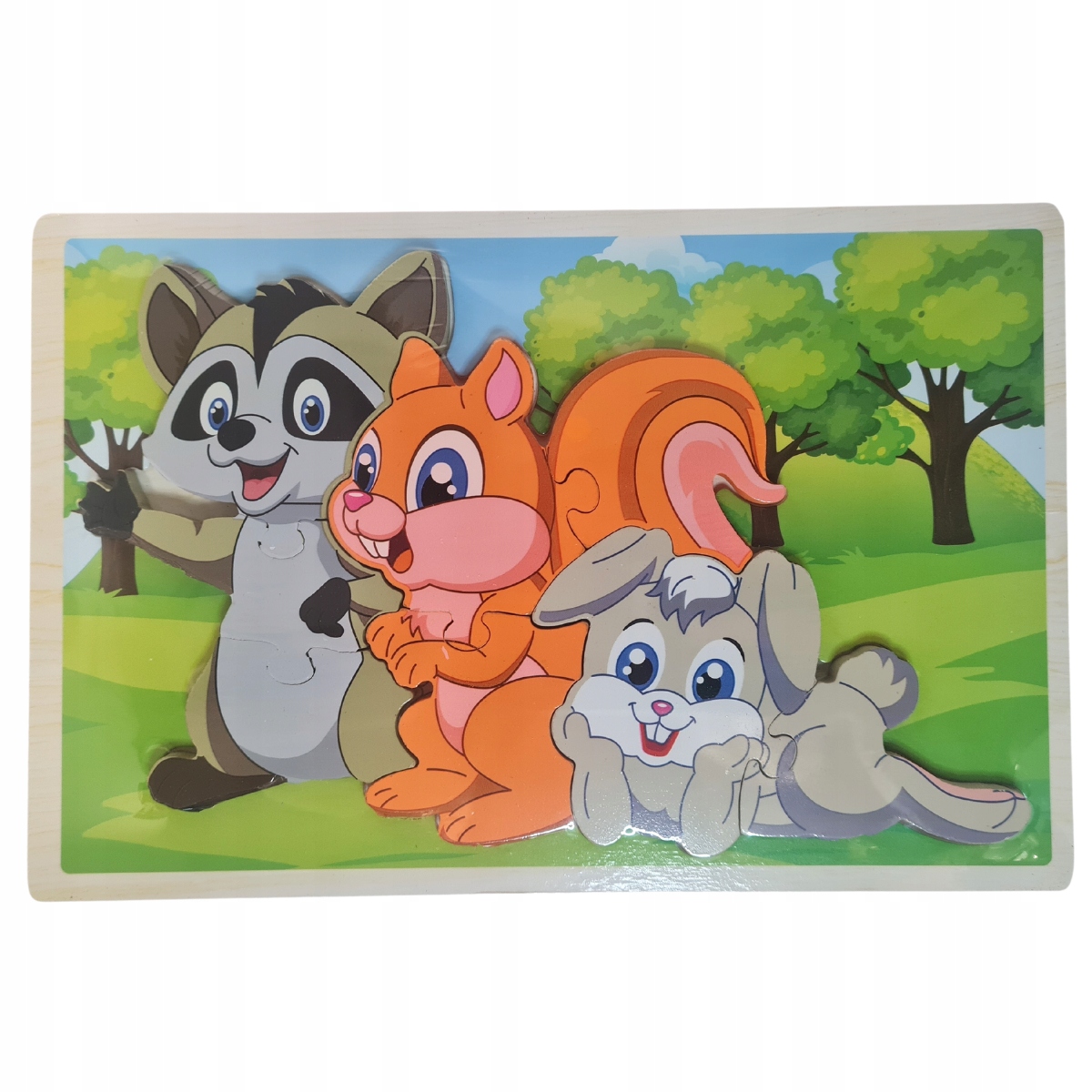 UKŁADANKA PUZZLE DREWNIANA ZWIERZĄTKA 8 dużych elementów 1970/1/4