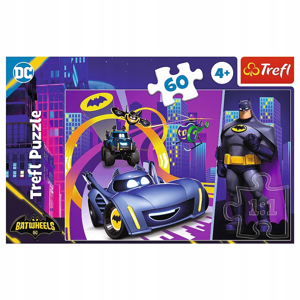 Puzzle 60 BATMAN i jego pojazdy TREFL 17400 Superbohater 4+
