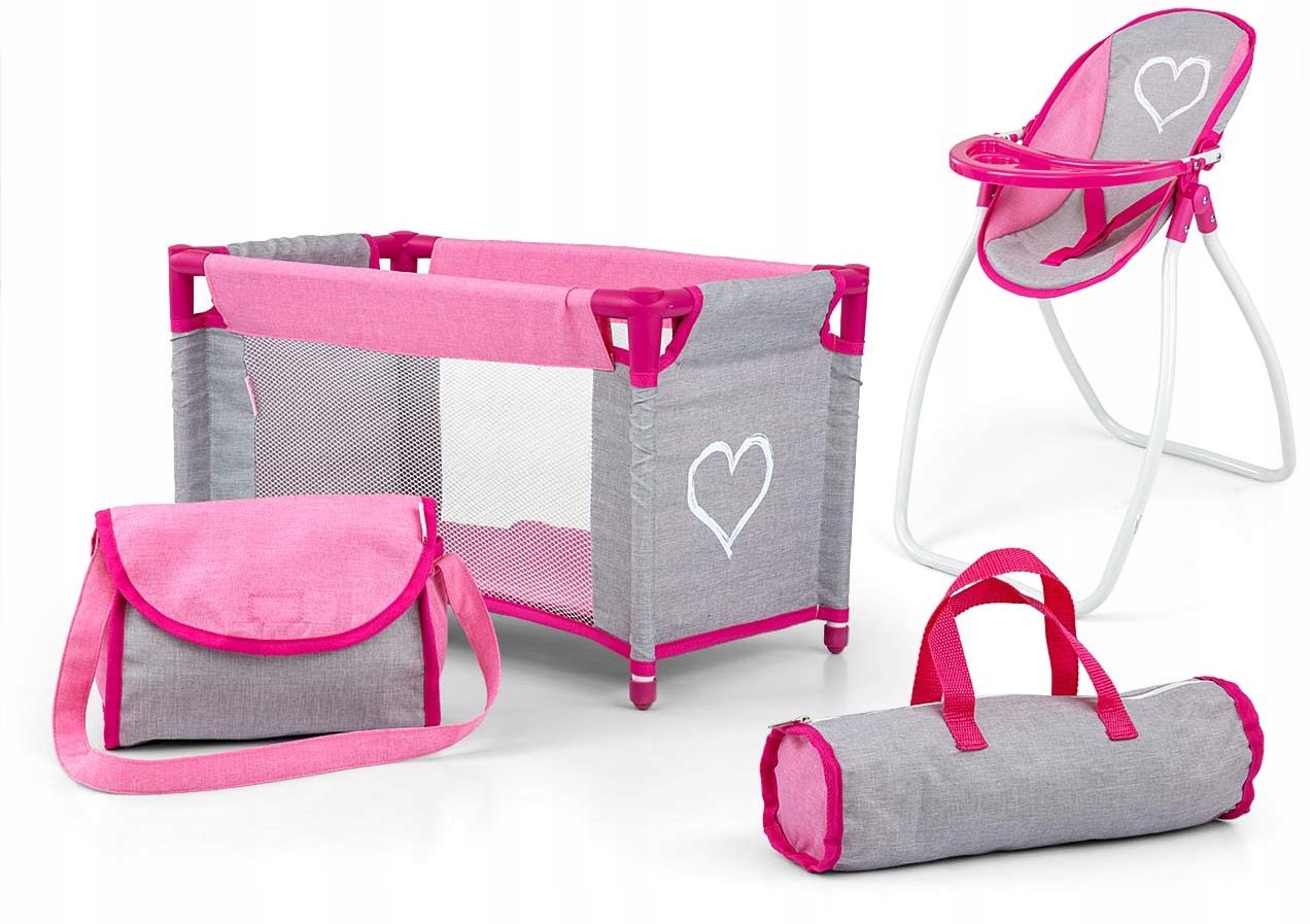 Łóżeczko Dla Lalki Krzesełko + Akcesoria Milly Mally Elsa