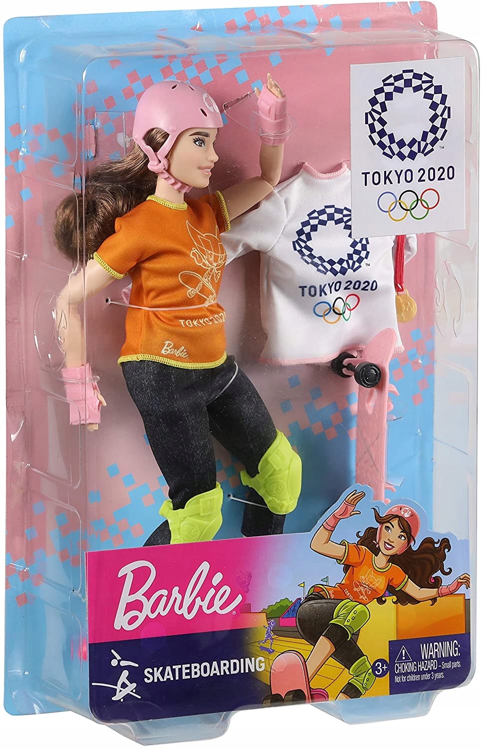 Lalka Barbie Olimpijka + Deskorolka 30 Cm