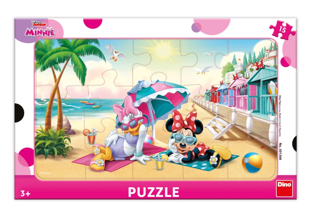 Puzzle Ramkowe MINNIE Myszka na Plaży 15 el. DINO Bajka
