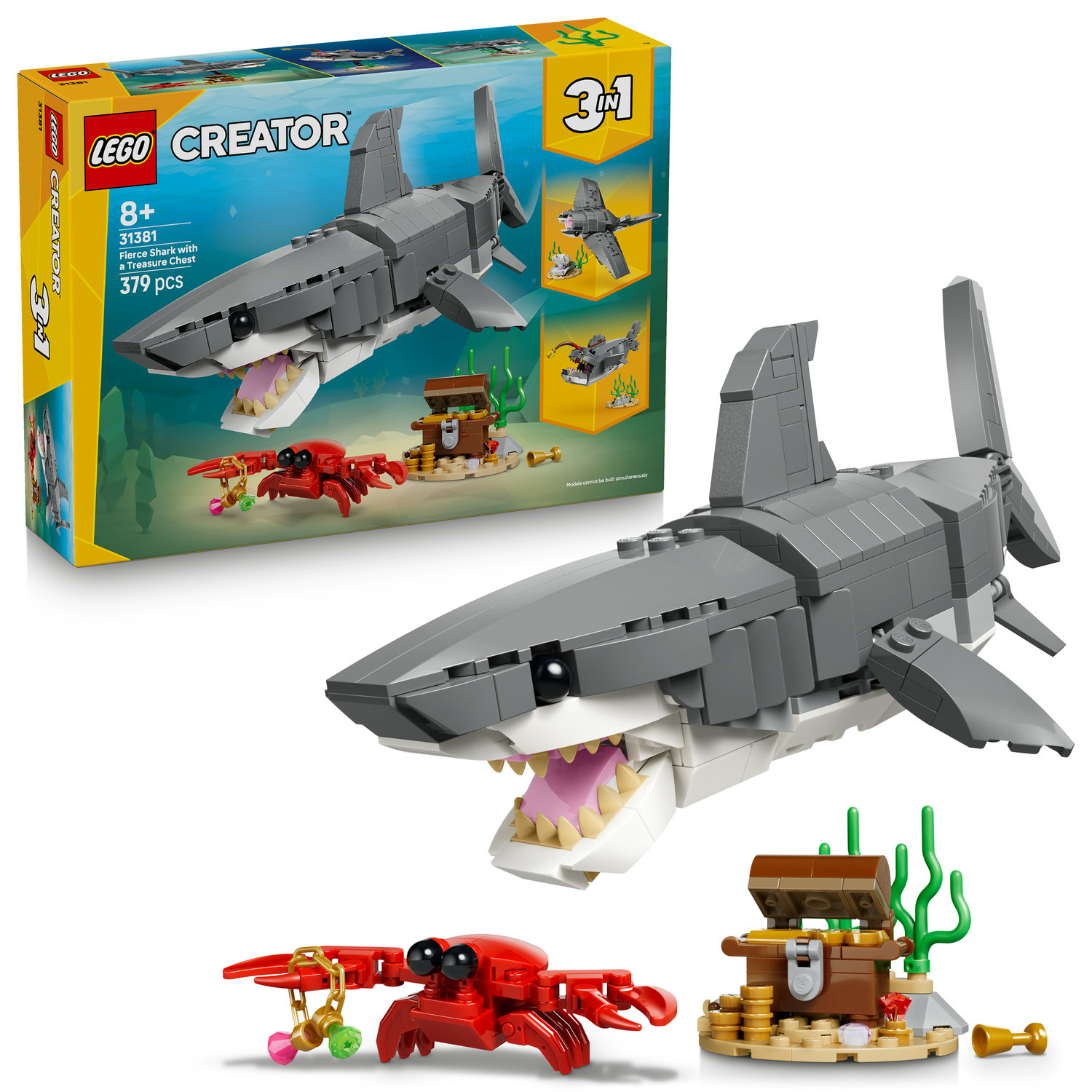 LEGO Creator 3w1 31381 Groźny Rekin Skrzynia katalog 2026r 8+