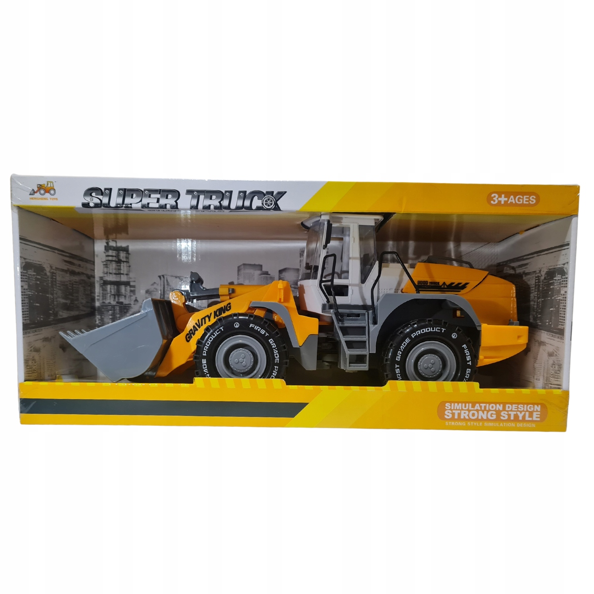 KOPARKA ŁADOWARKA 35x13cm DLA DZIECI BUDOWA Z ŁYŻKĄ POJAZD Z NAPĘDEM